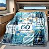 Happy 60Th Birthday Blanket Durable Comfort For Sofa Couch Office Bed Picnics Ideal For All Seasons Stylish Decor Perfect Gift For Relatives And