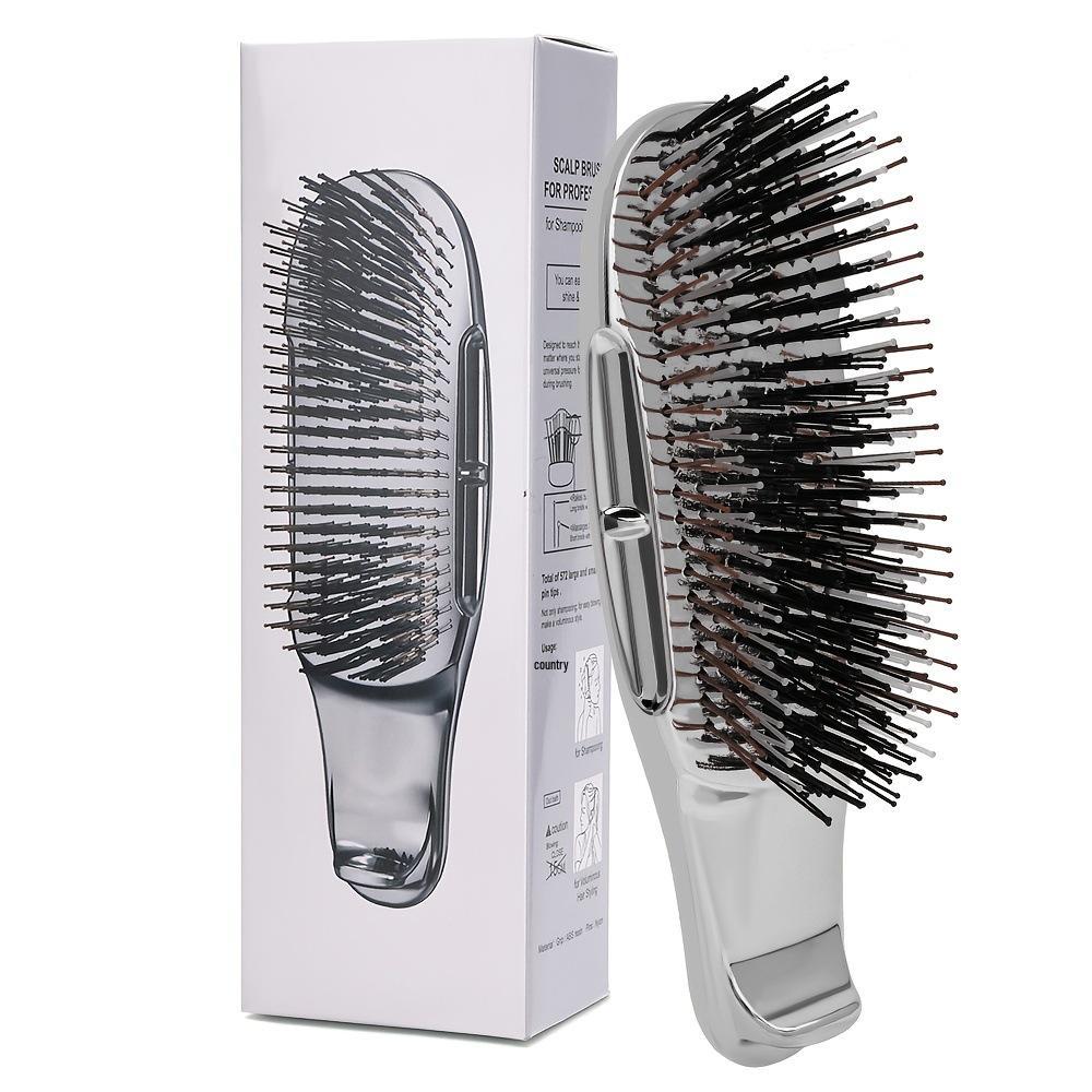Krus Zeus Galvanisierte Meridian-Massagekamm: Luxuriöse weiche Borsten für voluminöses Styling und Kopfhautreinigung