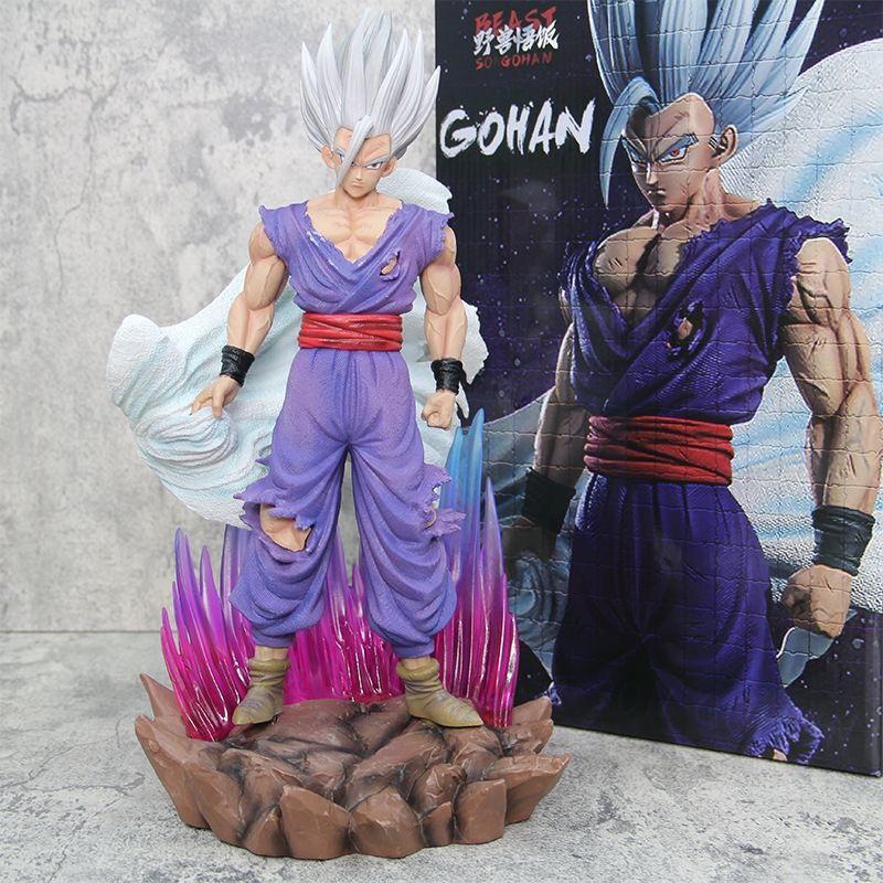 In Stock 37cm Anime Dragon Ball Son Gohan Beast Mode PVC Figure Light-Up Base Collectible Model Toys Ornament