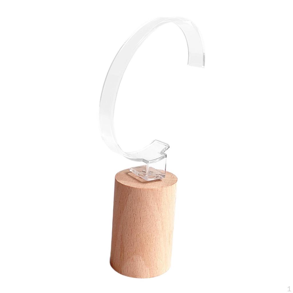 Elegant Watch Stand with Wooden Base for Retail Sales and Home Display