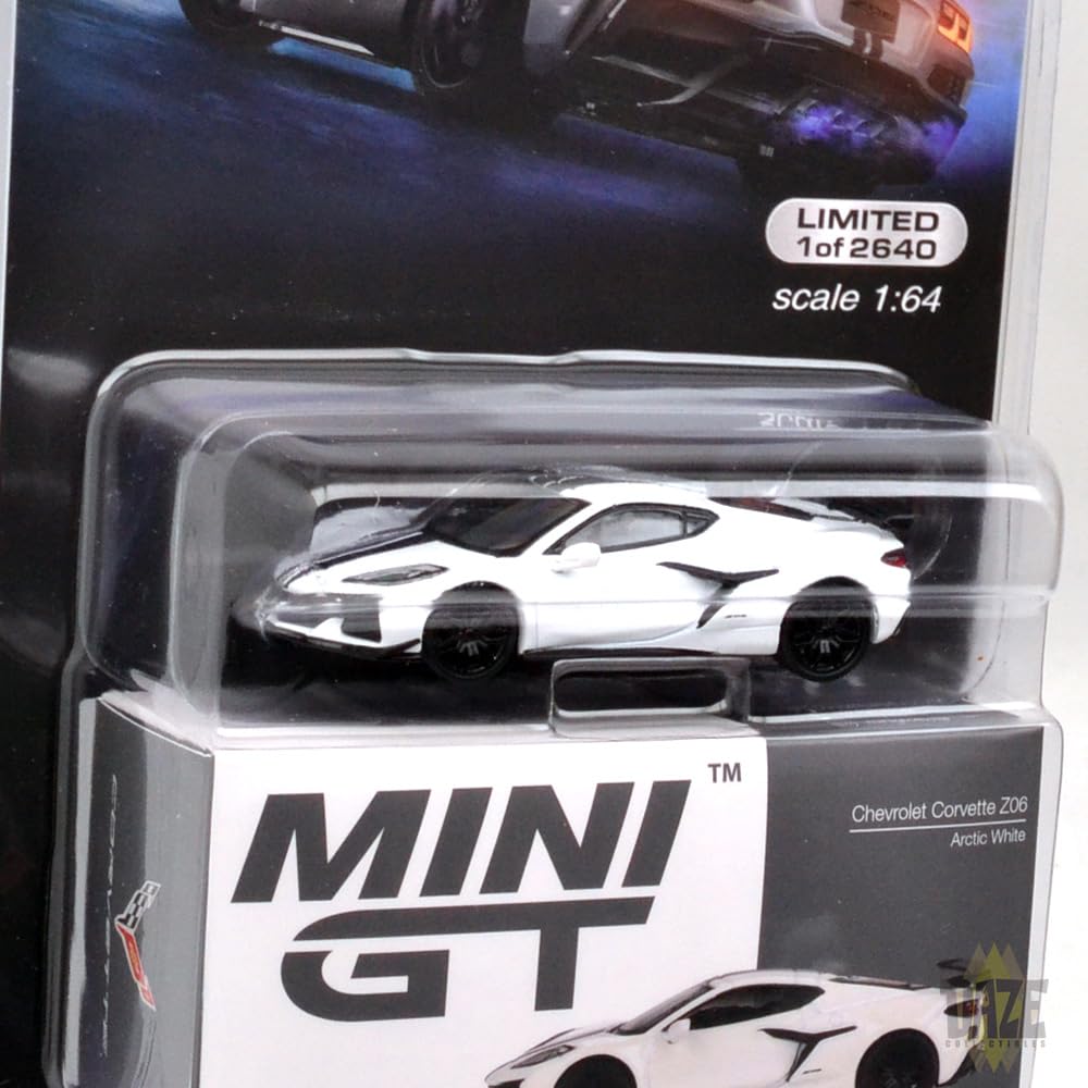 MINI GT 164 Scale U.S. MiJo Toys Limited Edition Chevrolet Corvette Z06 2023 (Arctic White)