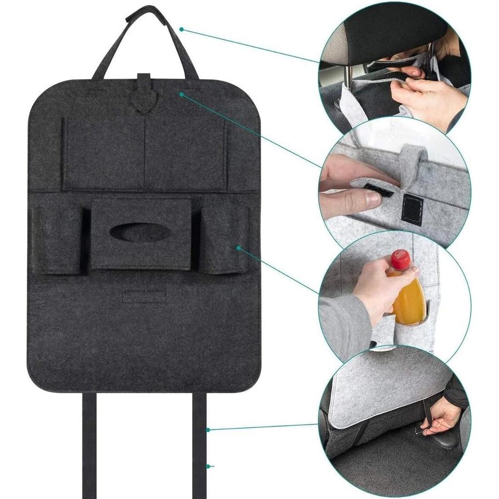 Ayaco Car Seat Back Stuff Organizer Luggage Organizer Organizer Felt Bag Cover Black