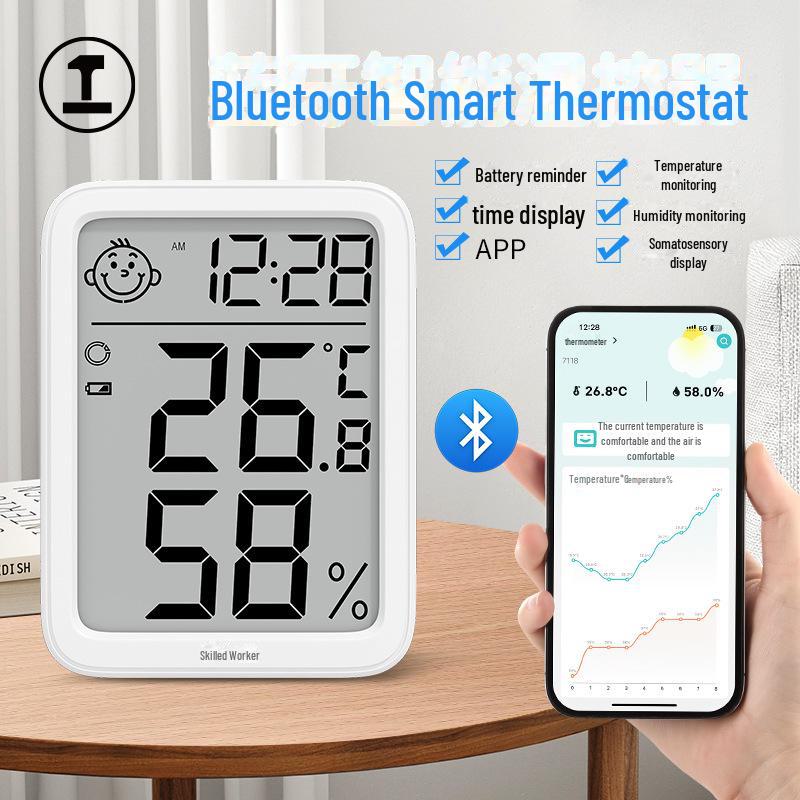 Green Forest Bluetooth Thermometer & Hygrometer: Smart Indoor Baby Room Temperature & Humidity Recorder