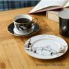 Noritake Cup & Saucer (for Both Coffee and Tea), 245cc, Moomin, "Moomin Comet" Design, Black Bone China, TG93686/N-090L