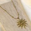 Spiral Sun Pendant Necklace Women'S Personality Gold Hollow Pendant Fashion Simple Necklace