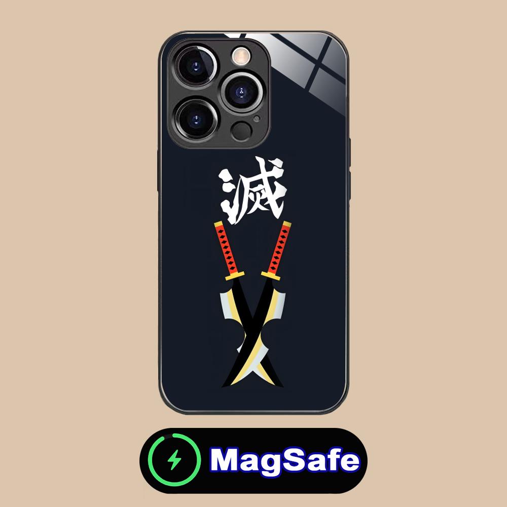 Demon Slayer Tengen Uzui Phone Case for iPhone 16 15 14 13 12 11 Pro Max Plus Mini MagSafe Glass Colour Printing Pretty Luxury