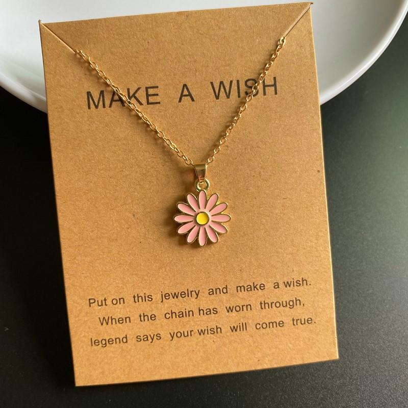 Neue Blume Anhänger Halskette für Damen Koreanische Mode Süß Romantisch Choker Halskette Goldene Farbe Gliederkette Hals Schmuck Geschenk
