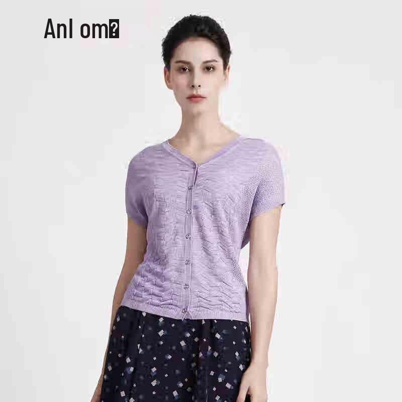 

Anlom Women s Short Sleeve V-Neck Mulberry Silk Knit Top 2XL