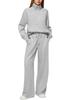 2025 Women's Oversized Half-Zip Sweatshirt and Wide-Leg Pants Set for Autumn/Winter