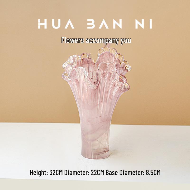 Elegant French Pink Glass Vase with