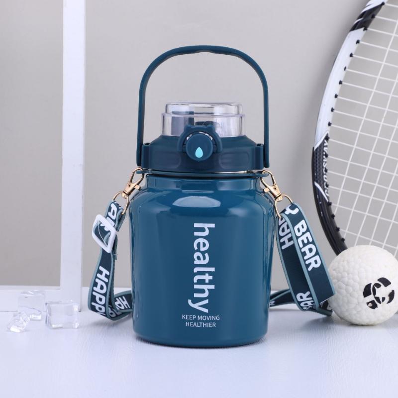 Large Capacity Water Cup Thermos Cup 1000ml Vacuum Flasks Portable Stainless Steel Thermos Cup Water Bottle Travel Tea Mug Office Thermos Cup