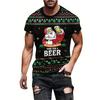 Santa Claus Print Men's T-shirt New Year Party Fashion Clothing Christmas Harajuku Short Sleeved O-neck Top Oversized T-shirt