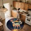Colorful Deer,Round Area Rug,Carpet Rug for Living Room Bedroom Sofa Playroom Decor,Non-slip Floor Mat