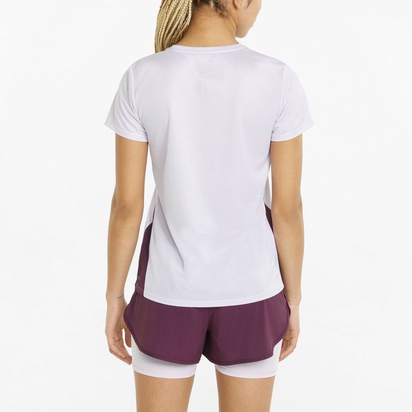 Puma Running Series Solid Color Casual Training Crew Neck Short Sleeve T-Shirt Women Tops Light-Purple 520181-17