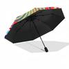 1pc Spiral Kaleidoscope Automatic Folding Umbrella - Portable Collapsible Design, 8-Rib Iron Frame, Durable Fabric yy251125201