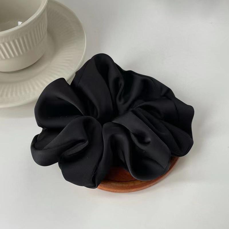 Women Solid Color Oversized Satin Silk Scrunchie Elastic Handmade Multicolor Hair Band Ponytail Holder Girls Hair Accessories