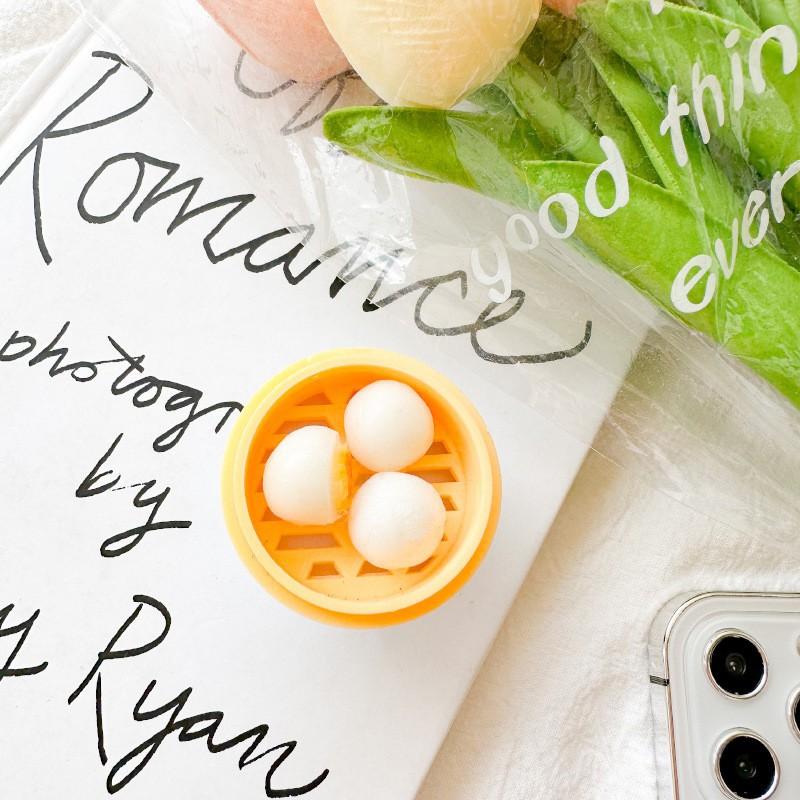 

Funny Afternoon Tea Dim Sum Shaomai Simulation Xiaolongbao Mobile Phone Airbag Bracket With Retractable Dumplings