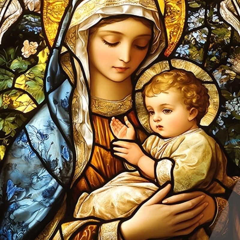 Acrylic Catholic Statue Desktop Decoration Religious Gift for Home Church Display Feature High Transparency Durable Portable Construction