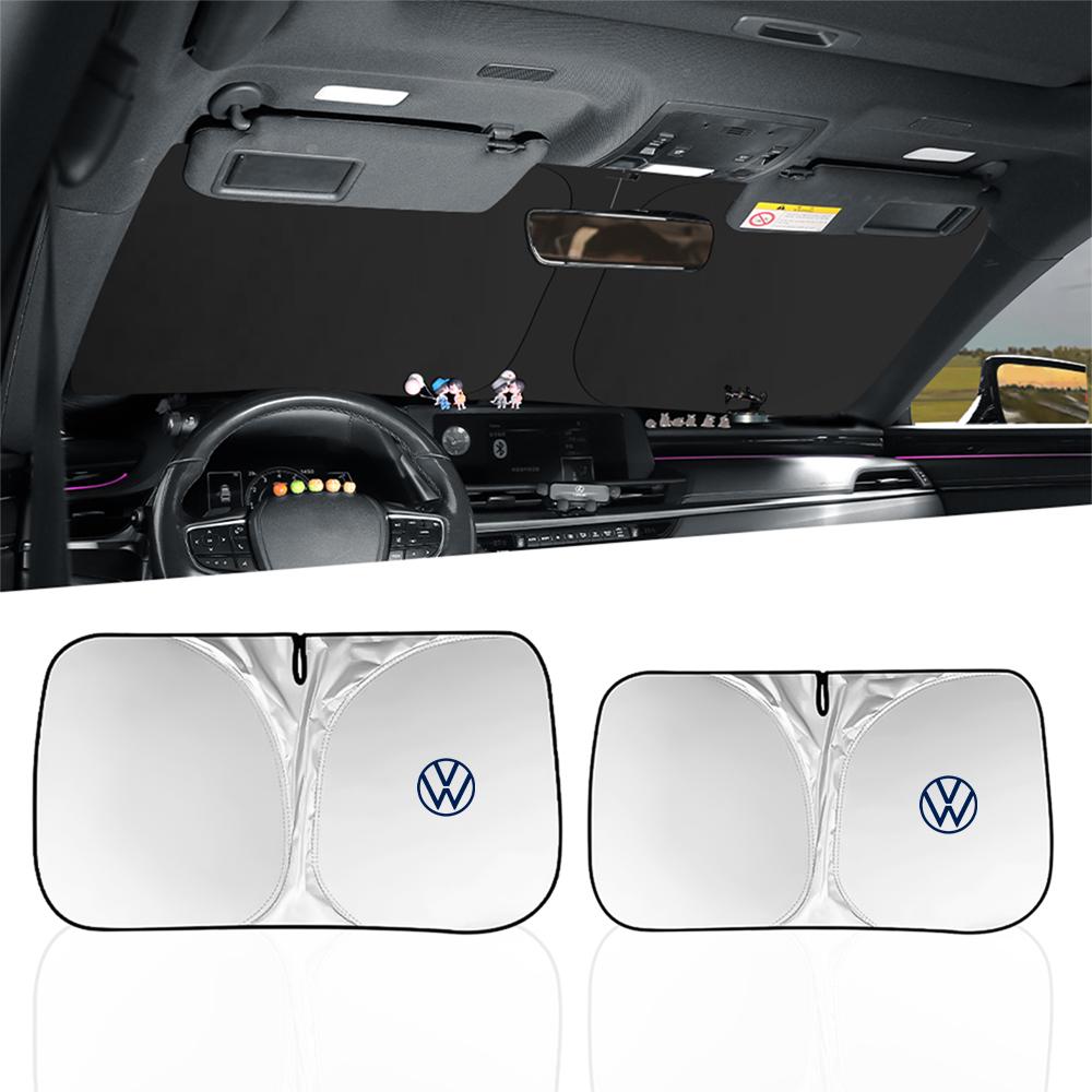 2026 Hot Valve Stems Caps Car Windshield Sunshade Cover UV Protection Sun Shade For Volkswagen VW RLINE Golf 4 Motion Passat CC Polo Tour ET1