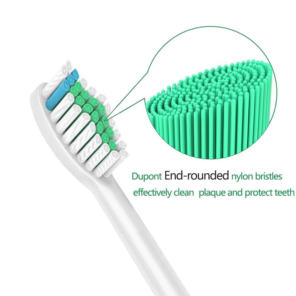 Capete de periuță de dinți de schimb WyFun pentru Philips Sonicare Electric Standard cu Set de 4 Periuțe de dinți e-Series, Mărime, Huse, (HX7012/05)