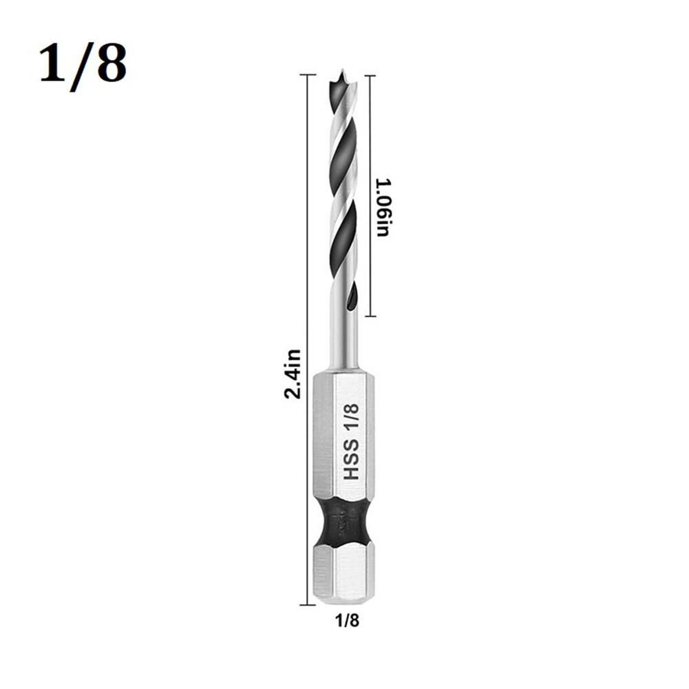 Drill Bit Quick Change Silver 6.35mm For Woodworking