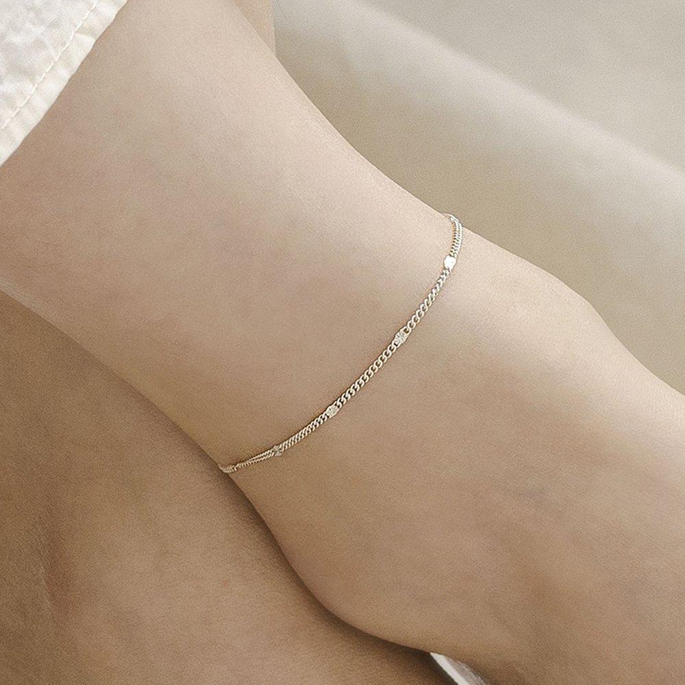 Mimi.J Jewelry 925 Silver Comb-Cut Point Anklet