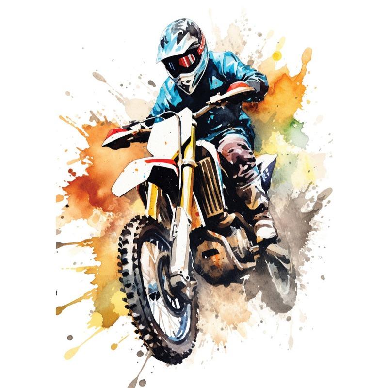 Watercolour Dirt Bike Motocross Canvas Painting Posters Prints Motorcycle Motorbike Wall Picture for Room Home Decor Cuadros