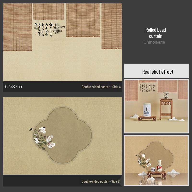 3D Double-Sided Tree Shadow Background Paper for Photography: Minimalist Prop for Cosmetics, Food, and Jewelry Still Life