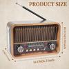 AM/FM Radio Vintage Desktop Radio, 30BTL Wooden Radio, Supports USB/1200mAh Rechargeable battery/TF, Suitable for Home, Office,