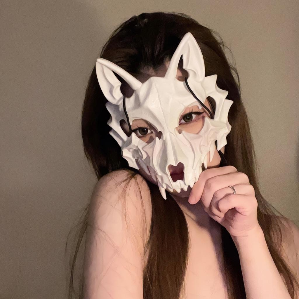 Halloween Cosplay Tier Schädel Masken Skelett Halbgesicht Knochen Tanz Abschlussball Party Kostüm Requisiten Maskenball Zubehör