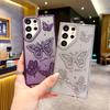 Electroplating Three-dimensional Point Drill Butterfly Samsung S25ultra Mobile Phone Case Suitable for A26 Gradient Glitter Paper S24 Anti Fall S2