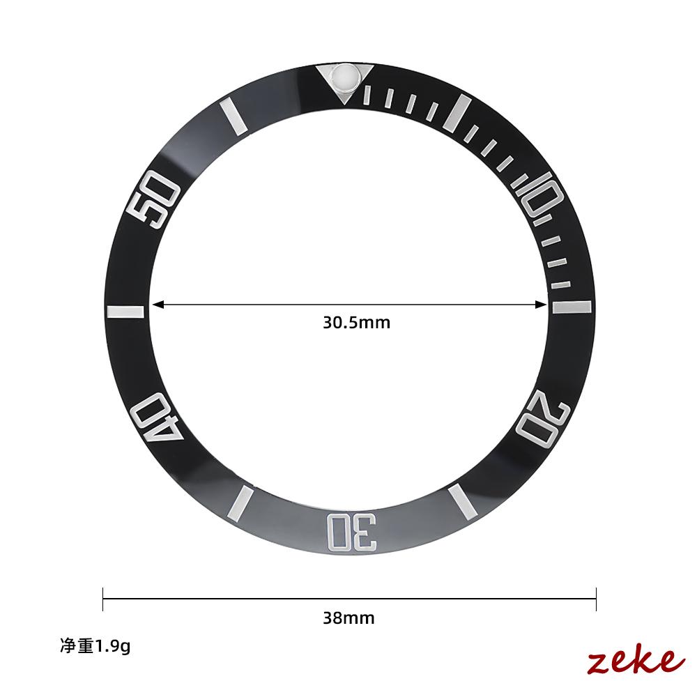 38mm Ceramic Alloy Watch Bezel Insert Ring Slope for Water Ghost Watch Case NH35 NH36 for GMT Diving Men Watch Part Accessories