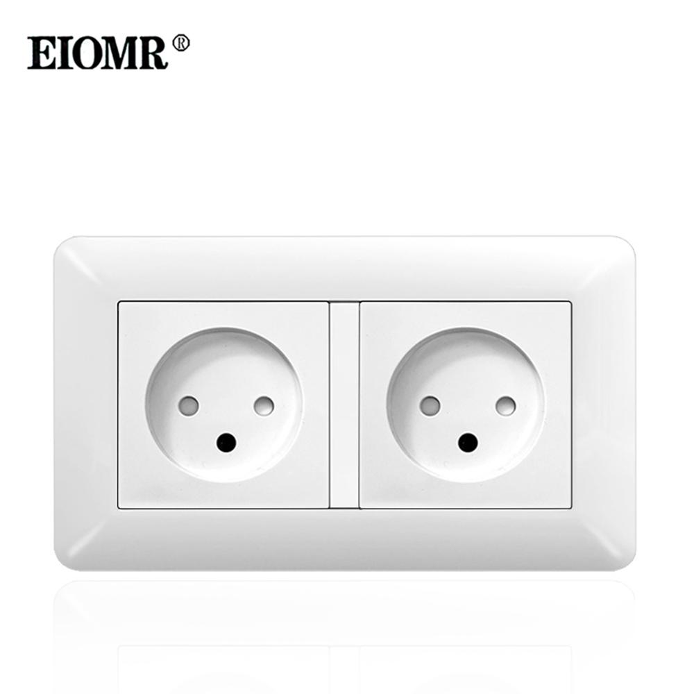 

EIOMR Ізраїльський стандартний розетковий блок, Біло-чорний 146*86 мм Панель Настінна розетка, AC 100~250V 16A 3-контактна Ізраїльська розетка для дому та офісу White Curved Frame