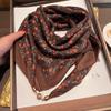 Magnetic buckle soft small square scarf silk scarf women's spring and autumn thin versatile neck protector scarf triangular scarf winter warm scarf