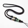 Handgeknüpftes dreifarbiges Jadependant-Lanyard-Halskette