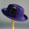 Men's Feathered Jazz Wool Panama Hat, European and American Style Wide-brimmed Party Hat, Fashion Accessory