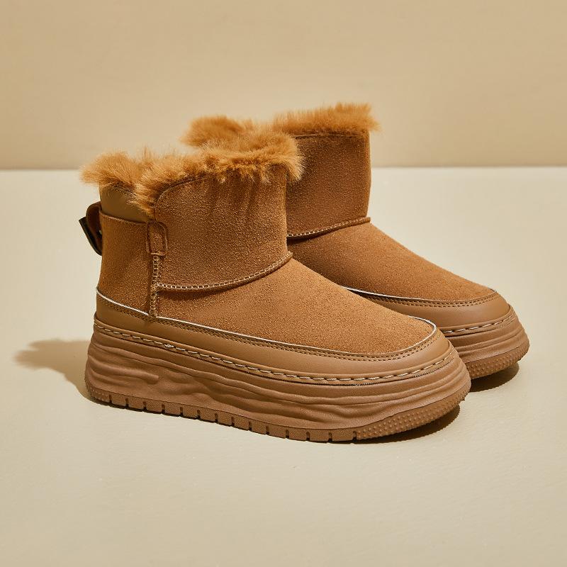 Fleece High-top Snow Boots for Women's Winter New Student Ins Korean Version of Thermal Casual Shoes Platform XFH568