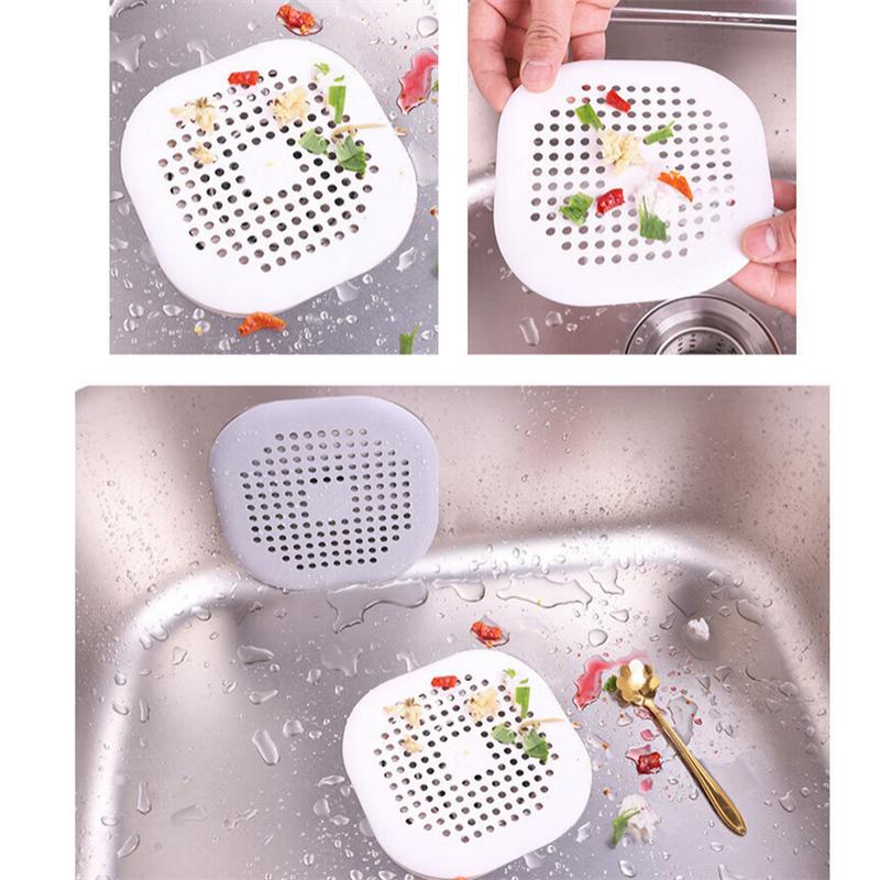 1/2/5PCS Square Silicone Floor Drain Sticker Bathroom Sewer Hair Filter Drain Cover Home Bathroom Floor Drain Mat