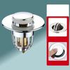 With Hair Catcher Bathroom Sink Drain Stopper Easy Push Type Universal Rebound Drain Plug Filter Basin Pop Up Chrome Sink Filter