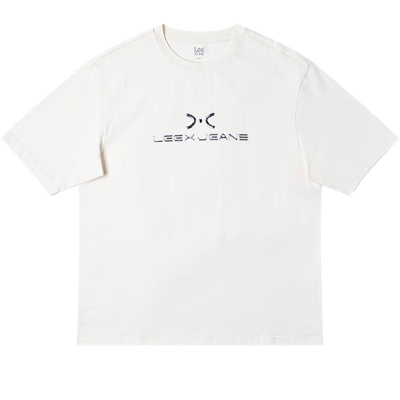 Lee Unisex Loose Fit Round Neck T-shirt with Silver 3D Logo