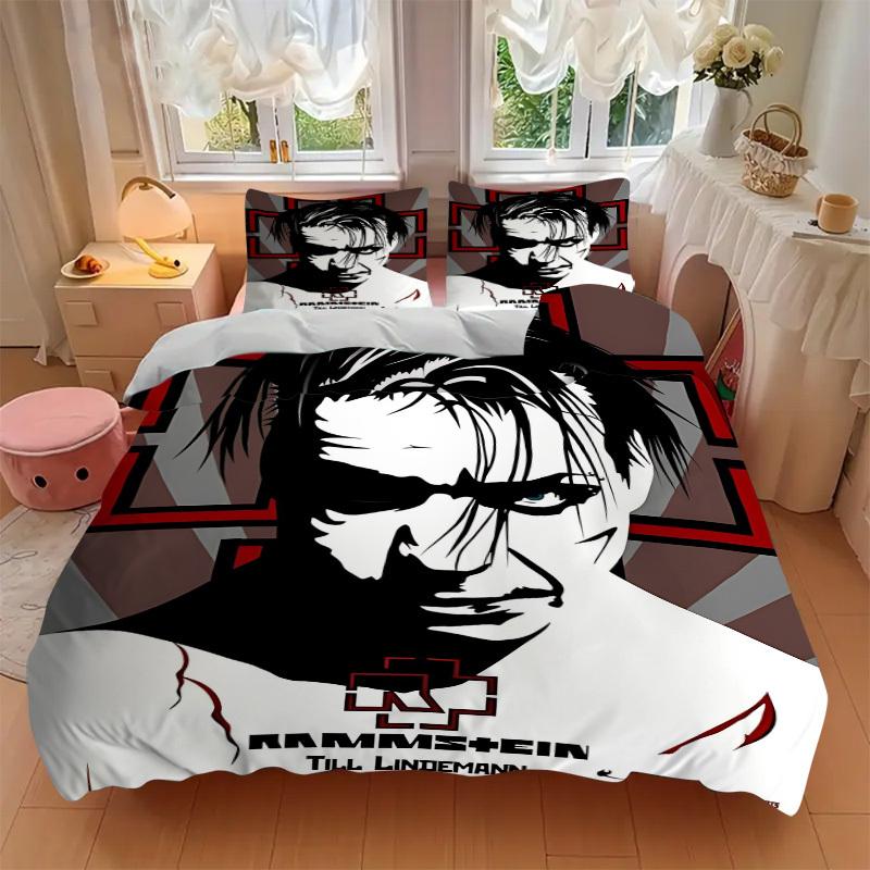 3pcs Rammstein Till Lindemann Comforter Set - Four Seasons Home High,Machine Washable Bedspread with Pillowcases (No Filling) Yy250909065