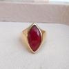 Marquise Raw Red Ruby Sterling Silver Rose Gold Overlay Ring Jewelry, Handmade Unisex Signet Ring Jewelry