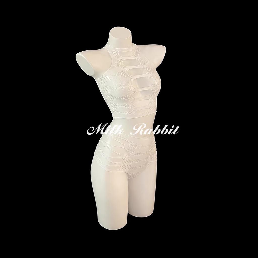 Sex Underwear Sexy Hollow Mesh Perspective Split Set Free Tearing Net Uniform Women