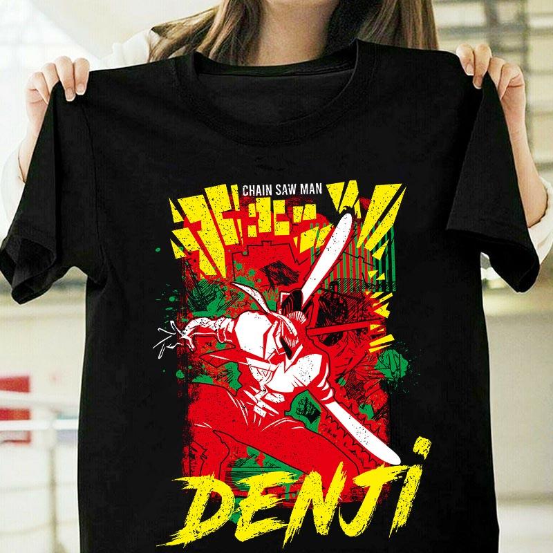 Anime Short-sleeved T-shirt Men's and Women's Printing Summer Trend Chainsaw Man Casual Loose Men's and Women's Pure Cotton Top