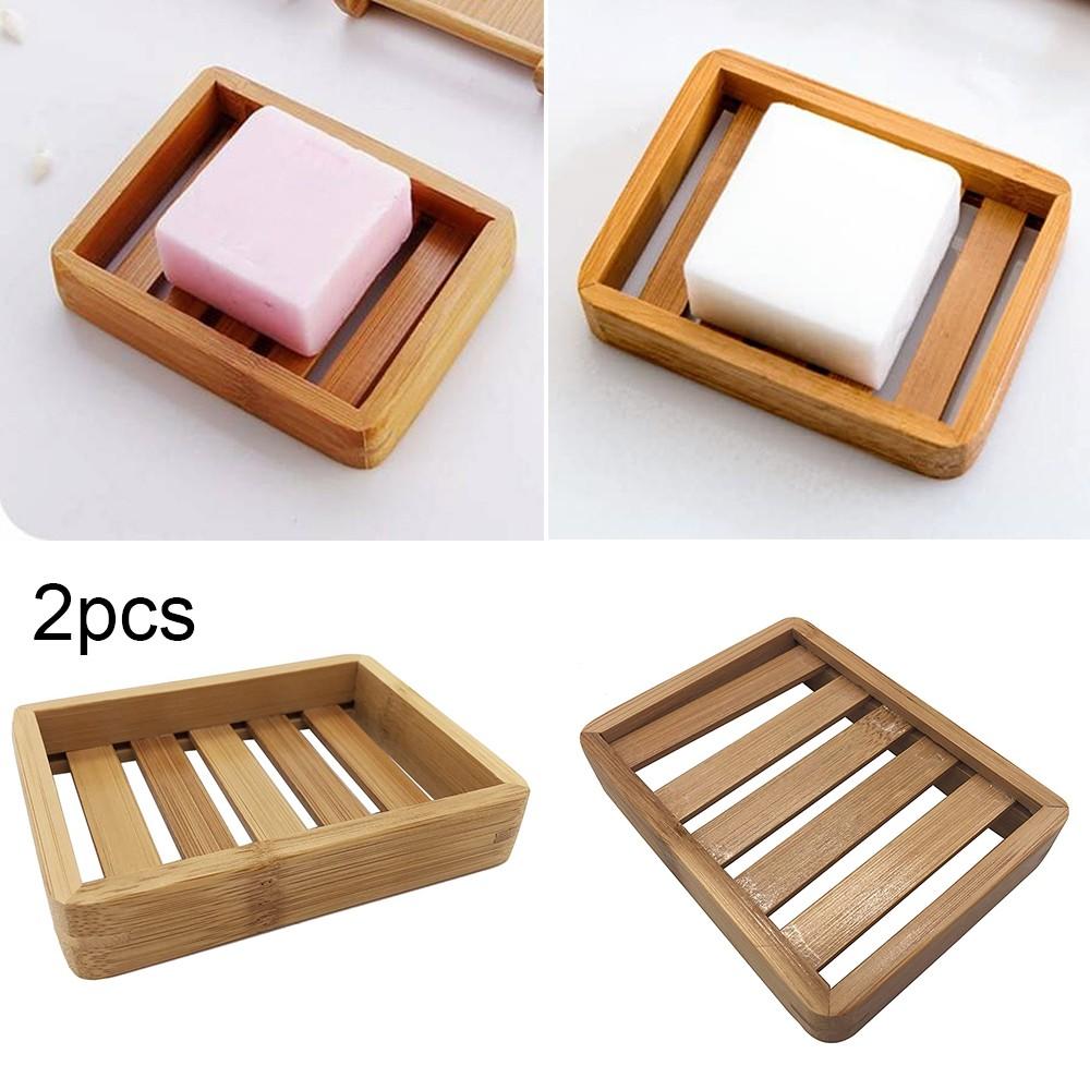Jabonera de bambú del tenedor el 10*8.7*2.2cm del jabón del estante del jabón