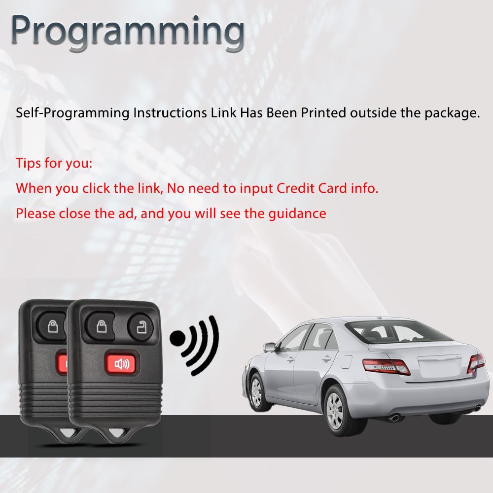 SUPALAND Key Fob Keyless Entry For Ford F150 F250 F350 Explorer Expedition 1998-2016 /