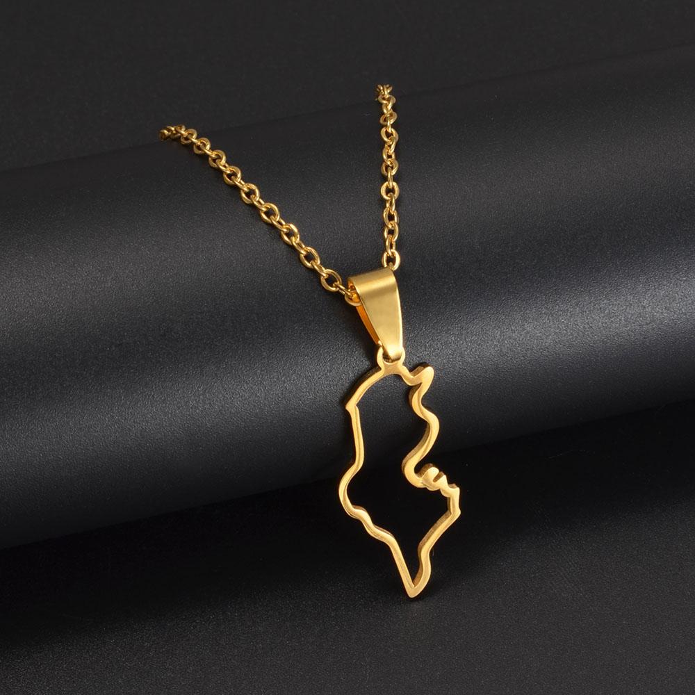 Anniyo Outline Tunisie Pendant Necklaces Tunisienne Jewelry Tunisia Women Girl @365621 45cm or 17.7 Inches