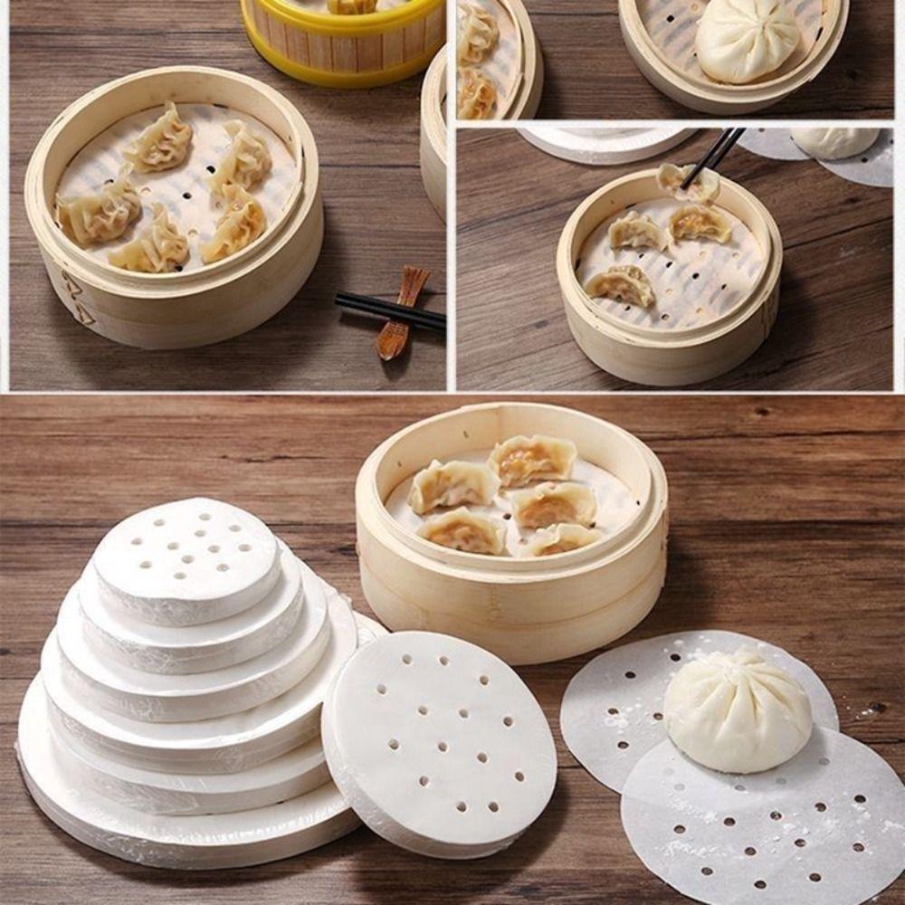 100Pcs New 4/5/6/7/8in Steamer Paper Disposable Round Buns Pastries Non-stick Paper Bread Bakery Paper Kitchen Cooking Tools