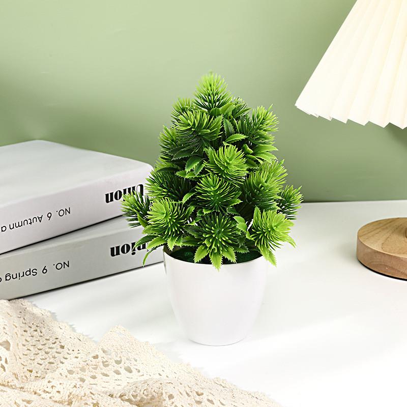 Simulated Tree Pinus With Twenty Fivepine Cones Artificial Green Plant Bonsai