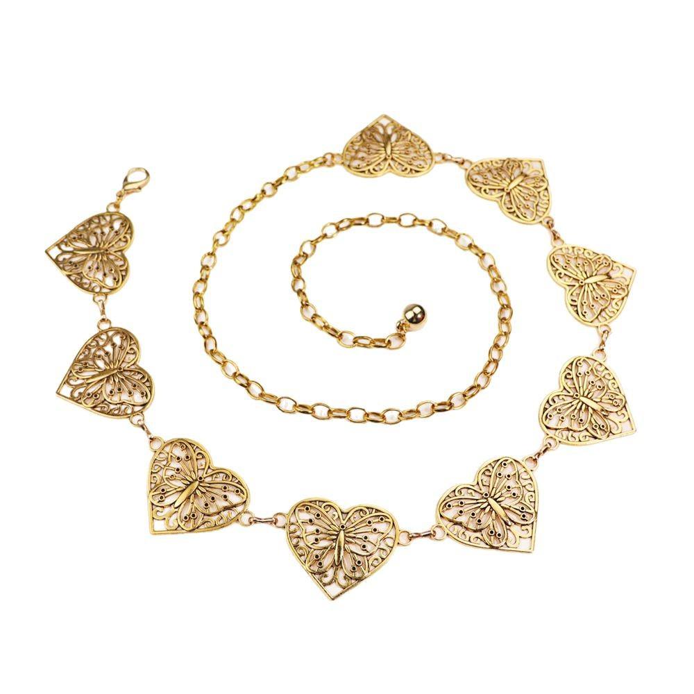 Lover Heart Tassle Waist Chain Belt for Women Punk Gothic Y2K Dress Jeans Waistband